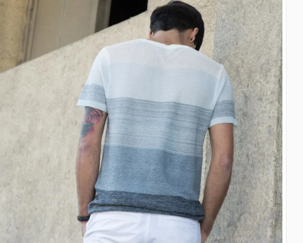 Fashion Summer Round Neck Short Sleeve Knit Men Sweater