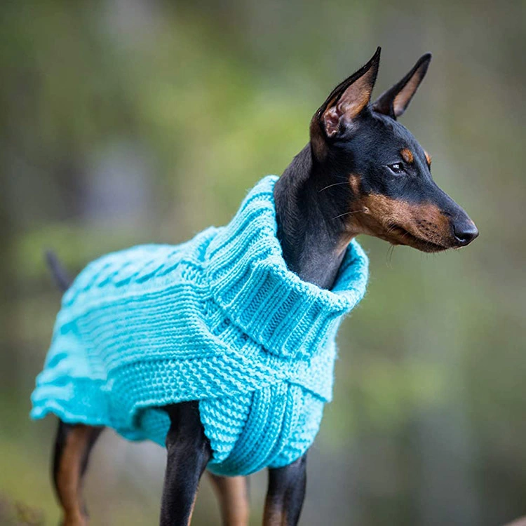 Comfortable Solid Turtleneck Knitted Cotton Pet Dog Clothes Accessories Sweater