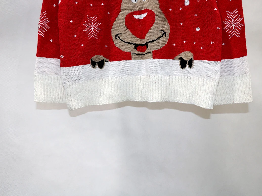 Wholesale Unisex Adults Women Ladies Pattern Knitted Black Red Ugly Santa Christmas Jumper Sweater